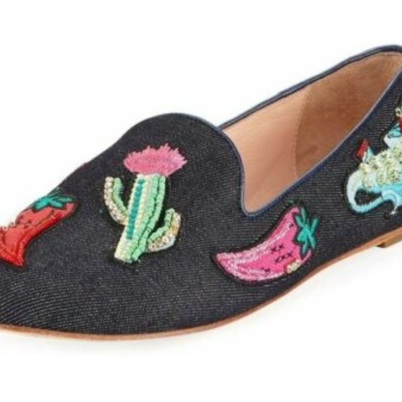 kate spade | Shoes | Kate Spade Saville Denim Leather  Kate Spade SAVILLE Denim Embellished Loafer 7